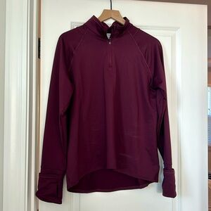 Athleta 1/4 zip in burgundy/maroon